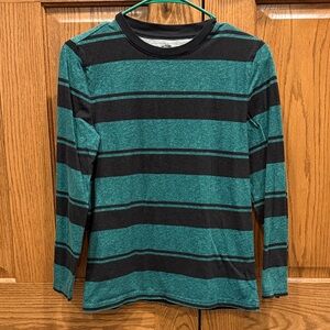 Urban Pipeline Green and Black Striped Long Sleeve Tee